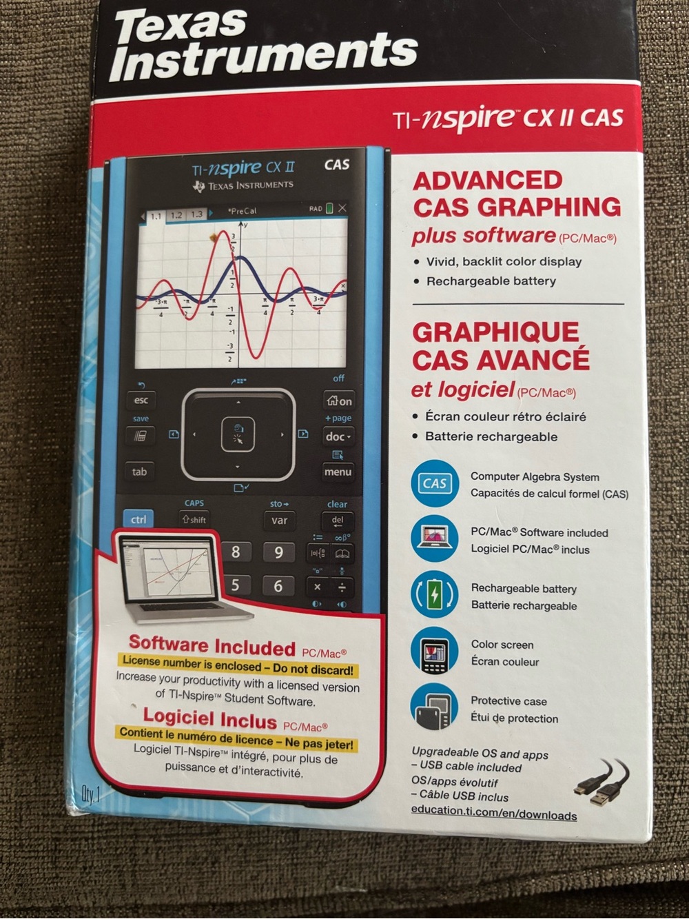 Texas Instruments TI-Nspire CX II CAS graphing calculator